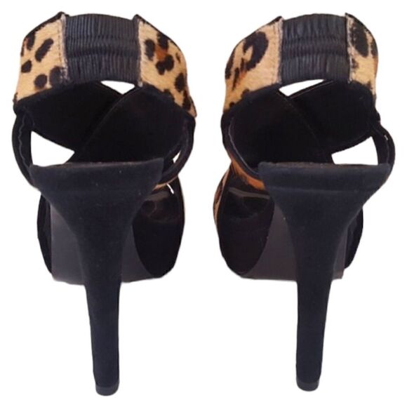 Diane Von Furstenberg Leopard Print Pony Hair Platform Heels – Size 8 - Picture 3 of 17